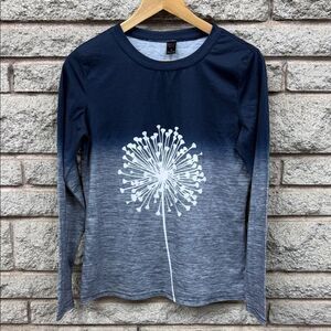 Navy and Gray Dandelion Long Sleeve Top